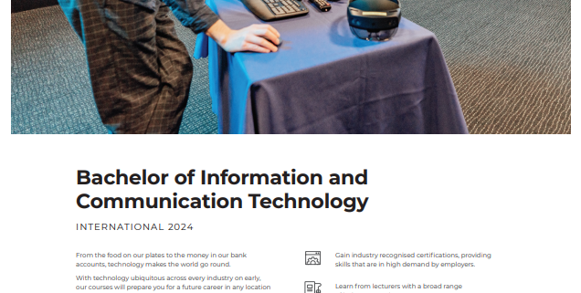 2024 Bachelor of Information and Communication Technology A4 Flyers