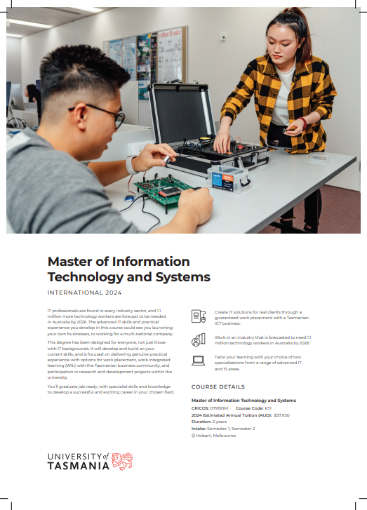 2024 Master of Information Technology and System A4 Flyers